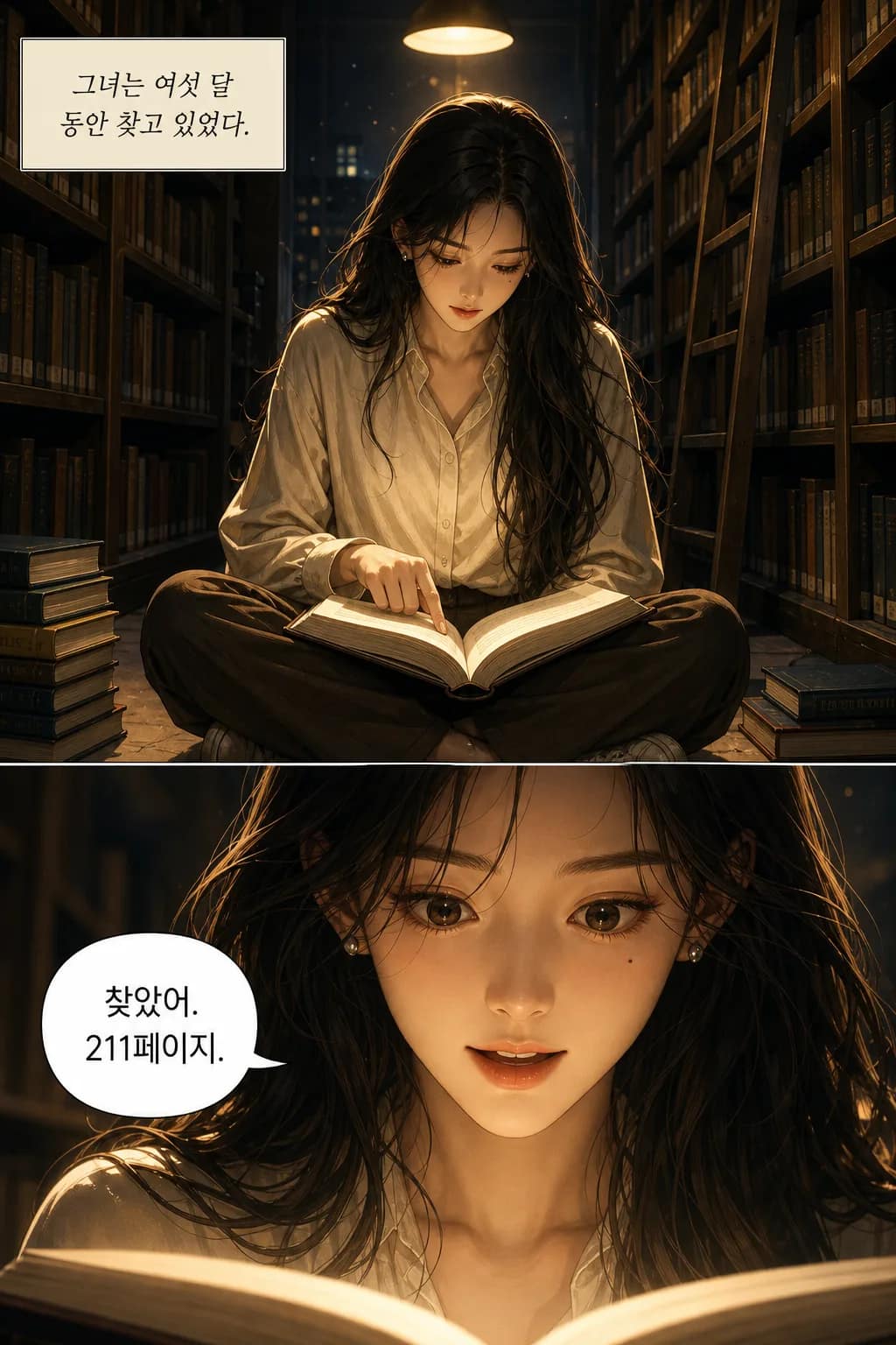 The same page generated in Korean, the caption box and balloon set in Hangul and sized to it