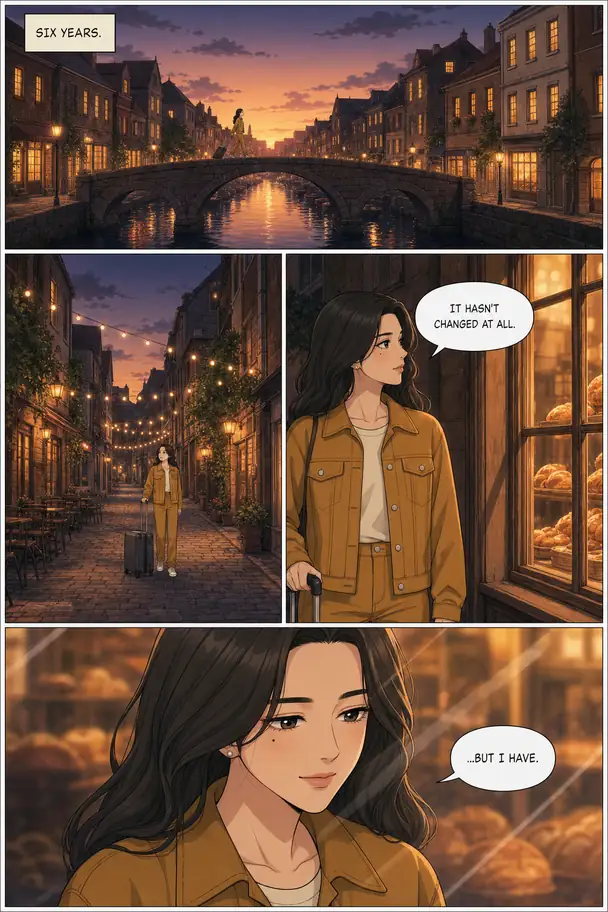 Arriving at dusk, run 3 of 3 — full comic page, first attempt, opens full size.