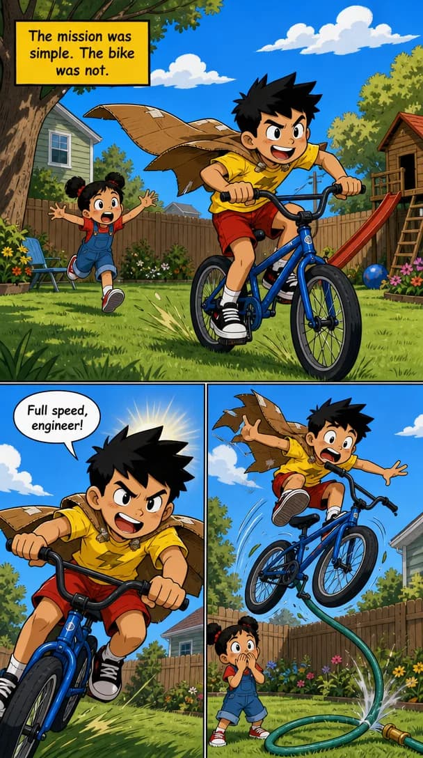Cartoon sample from TaleAtelier — bold outlines, flat vibrant colors, two-tone cel shading