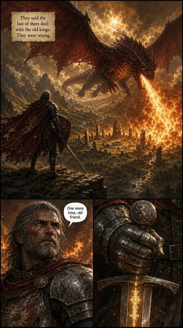 Fantasy comic style sample from TaleAtelier