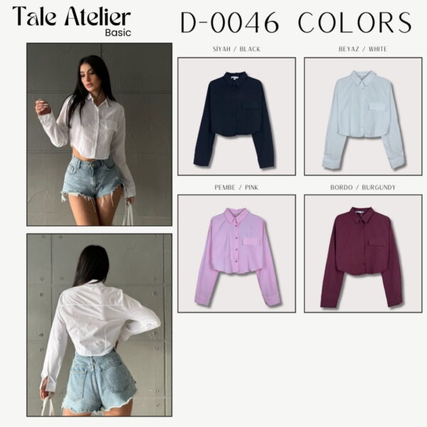 Woman Crop Shirt D-0046 - Image 4