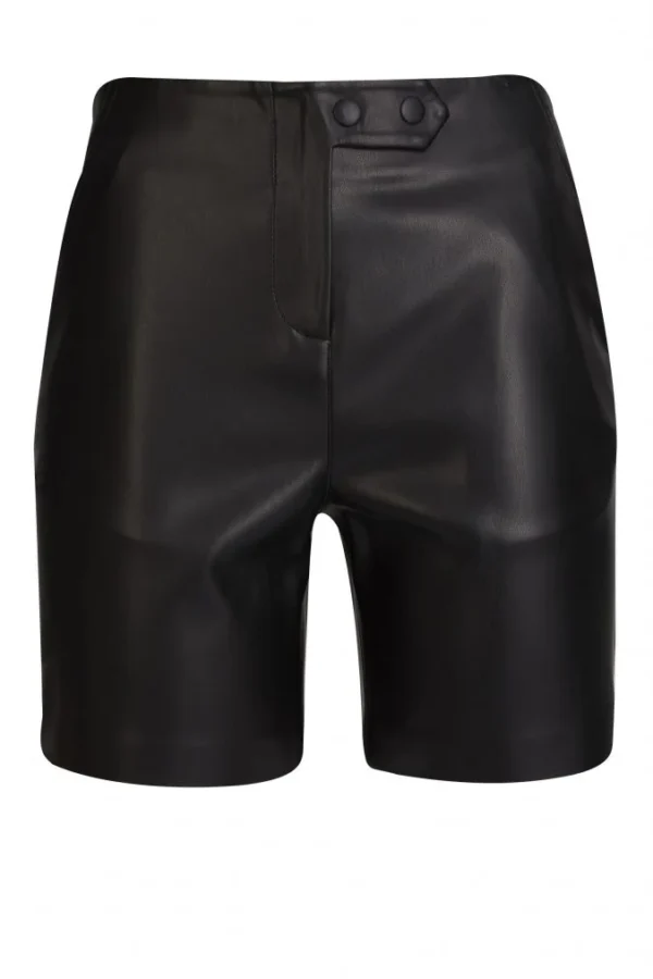 Mary Leather Shorts – Matte Black