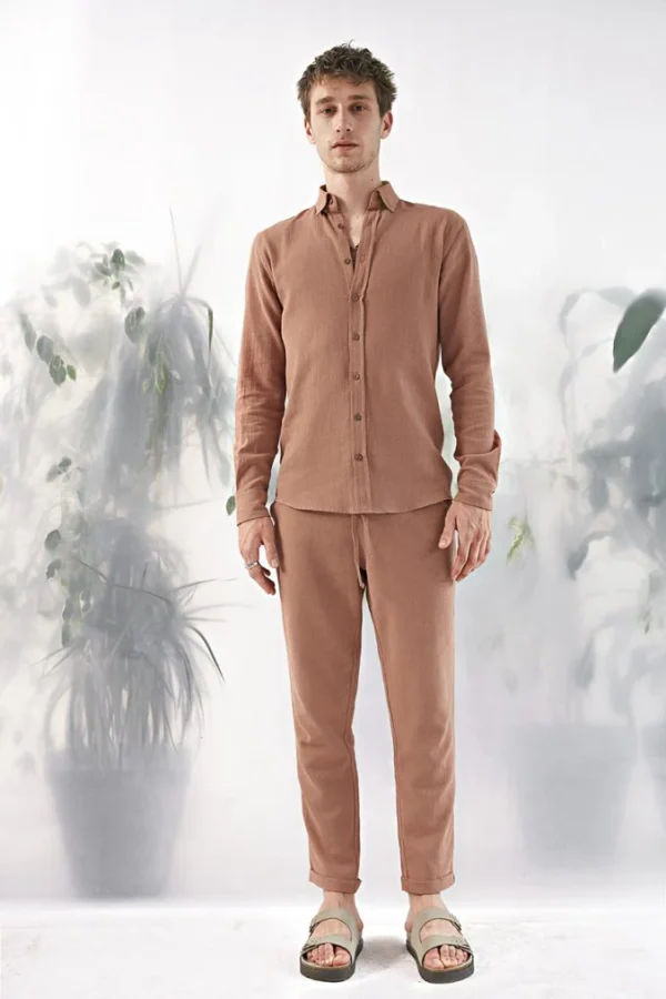 Linen Shirt – Coral