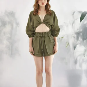 Linen Shorts – Green