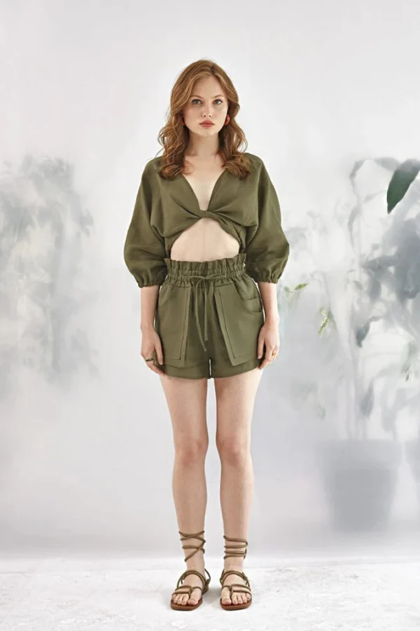 Linen Shorts – Green