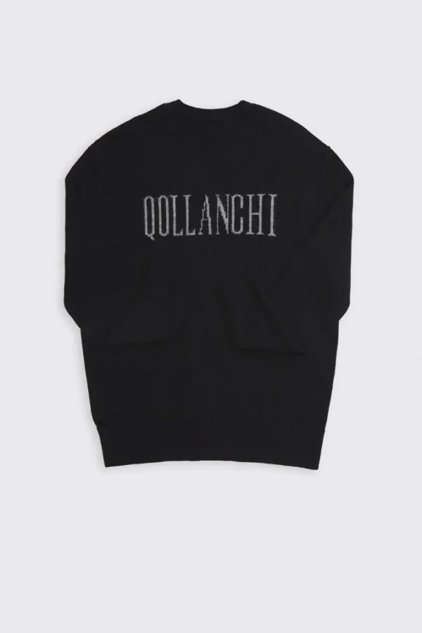 Ripped Knit Sweater – Black