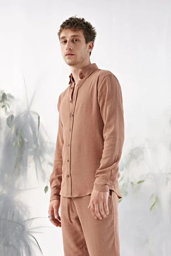 Linen Shirt – Coral - Image 2
