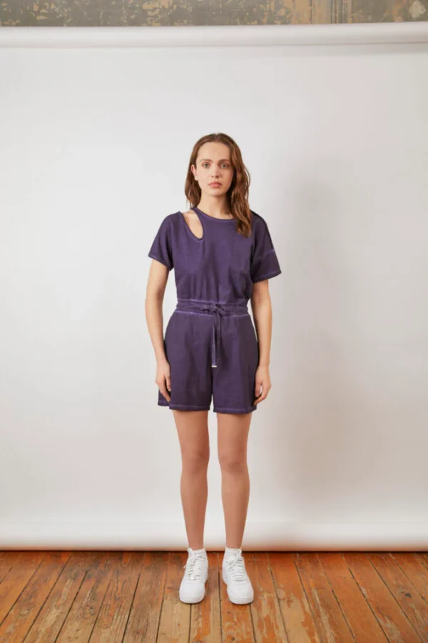 Lola Washed Coverall – Purple Indigo - Image 2