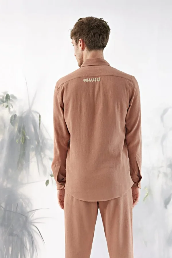 Linen Shirt – Coral - Image 3