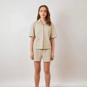 Jade Waffle Shirt – Beige