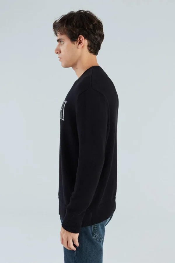 Ripped Knit Sweater – Black - Image 4