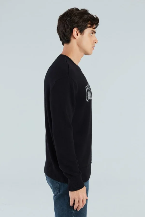 Ripped Knit Sweater – Black - Image 5