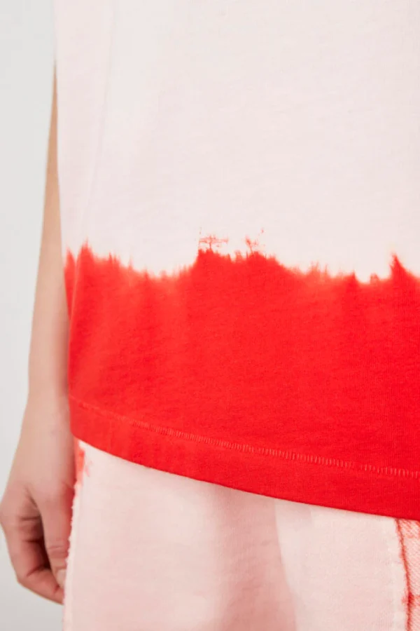 Tie Dye Vatkalı T-Shirt – Pink & Red - Image 5