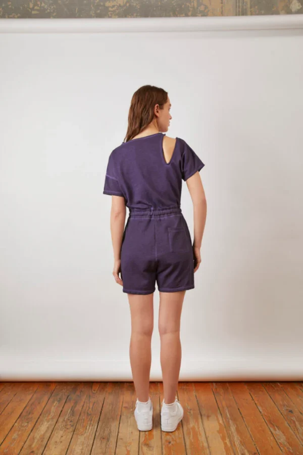 Lola Washed Coverall – Purple Indigo - Image 5