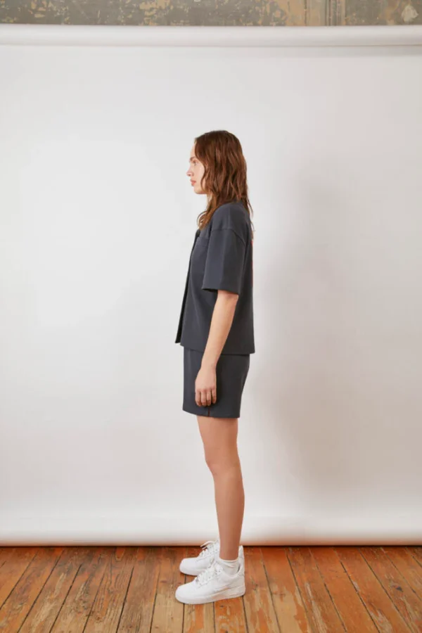 Jade Waffle Shirt – Antrasit - Image 5