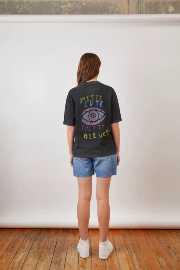 Pretty Qllnch Vintage Dyed T-Shirt – Black - Image 7