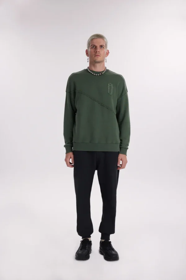 Faces Oversize Washed Sweatshirt - Washed Green