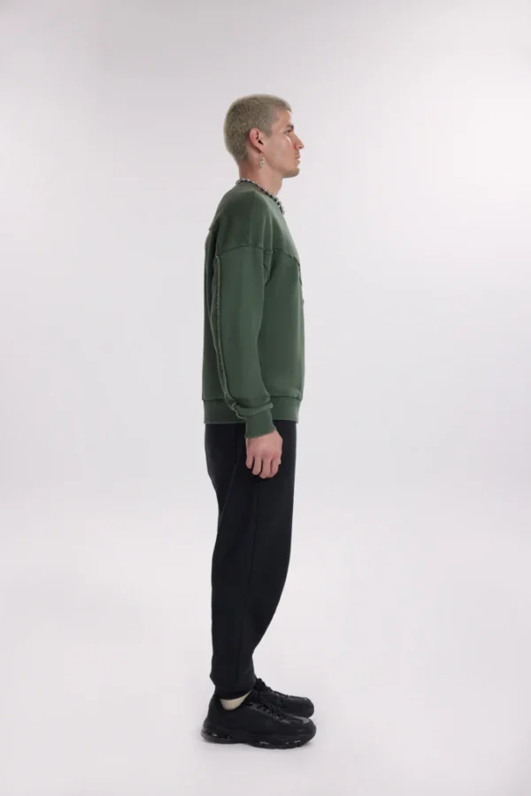 Faces Oversize Washed Sweatshirt - Washed Green - Image 2