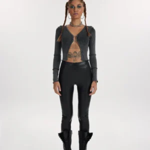 Rigel Ribbed Cardigan - Washed Black