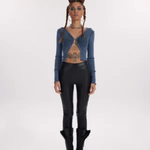 Rigel Ribbed Cardigan - Washed Blue