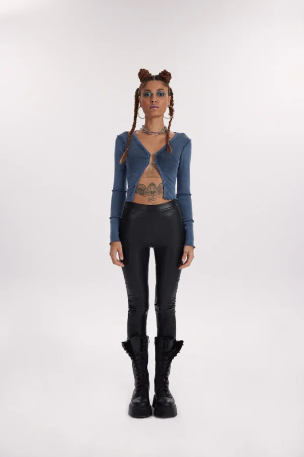 Rigel Ribbed Cardigan - Washed Blue
