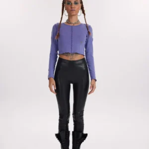 Sirius Ribbed Crop - Washed Violet