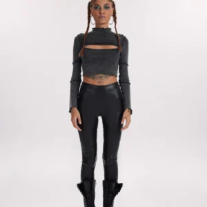 Vesper Ribbed Turtleneck - Washed Black