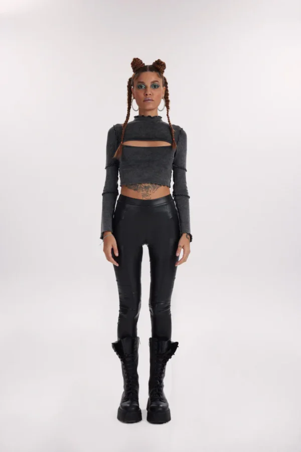 Vesper Ribbed Turtleneck - Washed Black