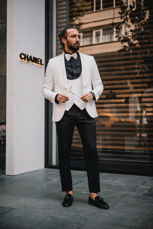 Shawl Collar Slim Fit Men's Wedding Suit - Image 6