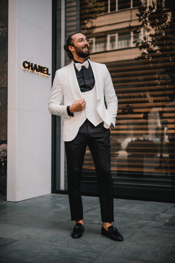 Shawl Collar Slim Fit Men's Wedding Suit - Image 5
