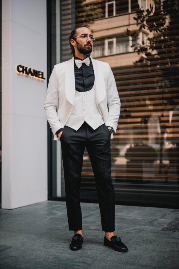 Shawl Collar Slim Fit Men's Wedding Suit - Image 8