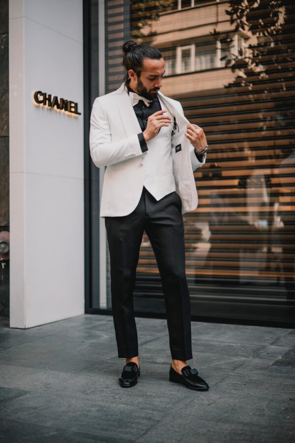 Shawl Collar Slim Fit Men's Wedding Suit - Image 7