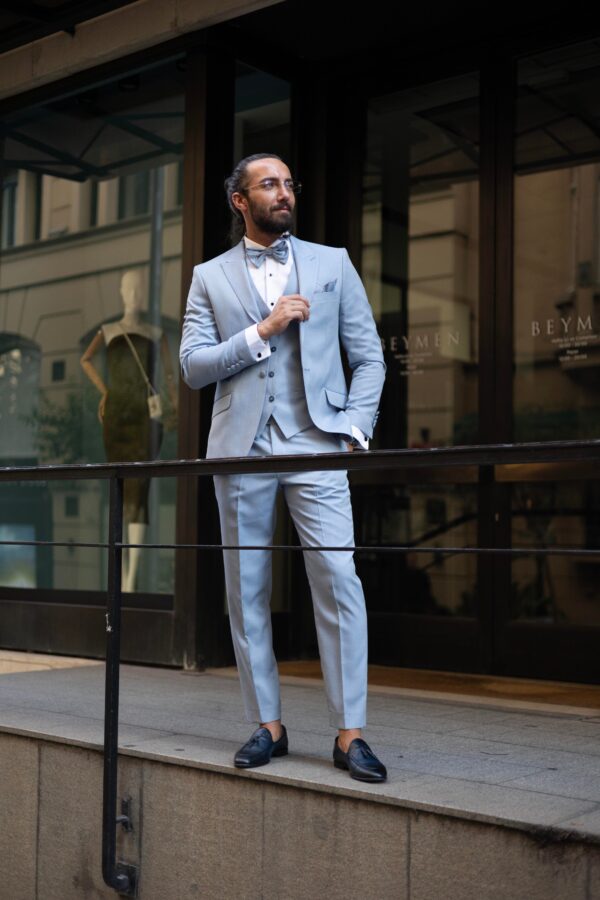 Slim Fit Swallow Collar Men's Groom's Suit - Image 3