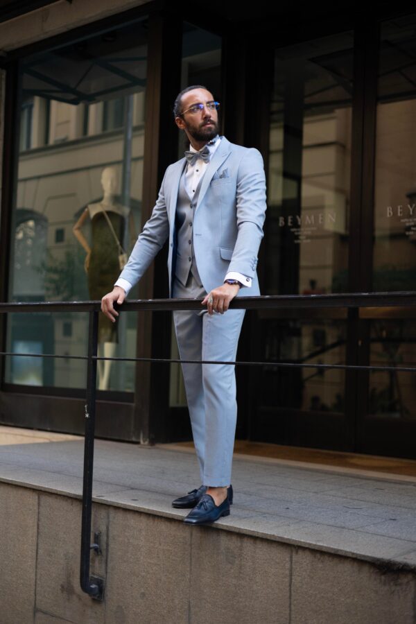 Slim Fit Swallow Collar Men's Groom's Suit
