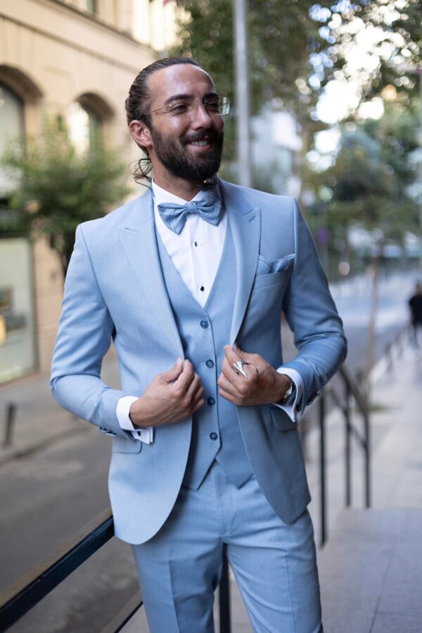 Slim Fit Swallow Collar Men's Groom's Suit - Image 5