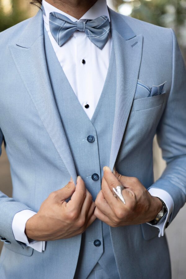Slim Fit Swallow Collar Men's Groom's Suit - Image 7
