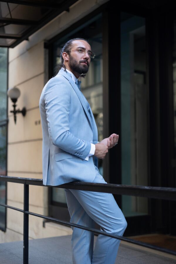 Slim Fit Swallow Collar Men's Groom's Suit - Image 4