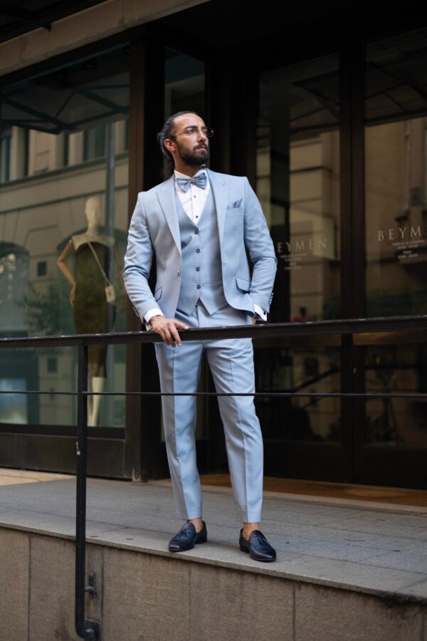 Slim Fit Swallow Collar Men's Groom's Suit - Image 2