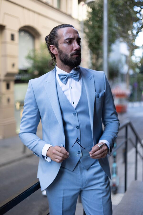 Slim Fit Swallow Collar Men's Groom's Suit - Image 6
